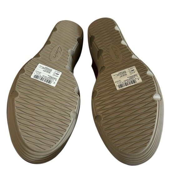 Clarks Clarene Award Womens 9.5M Plum Purple Nubuck Leather Wedge Sandal - Picture 14 of 16